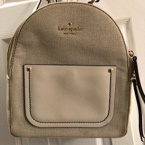 Kate Spade Backpack in grey and off-white leather